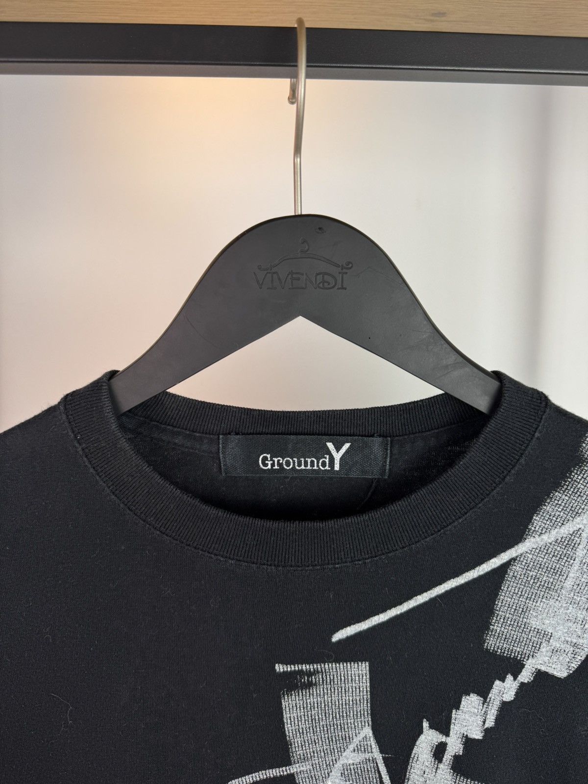 Ground Y × Japanese Brand × Yohji Yamamoto Yohji Yamamoto Ground Y Brush Signature Long Sleeve T-Shirt Size US L / EU 52-54 / 3 - 4 Thumbnail