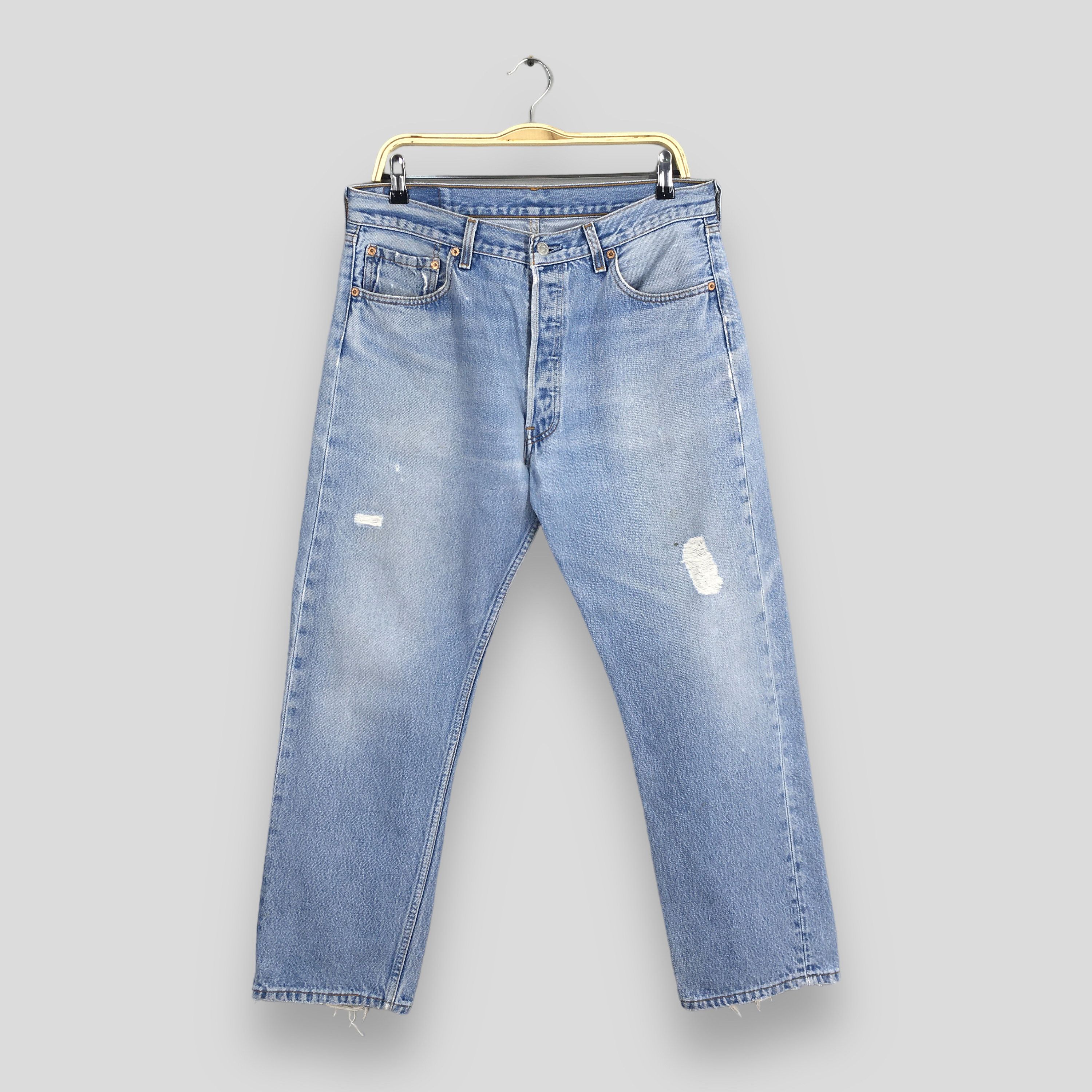 image of Size 32X27.5 Vintage 90's Levi's 501Xx Stonewash Blue Jeans, Men's