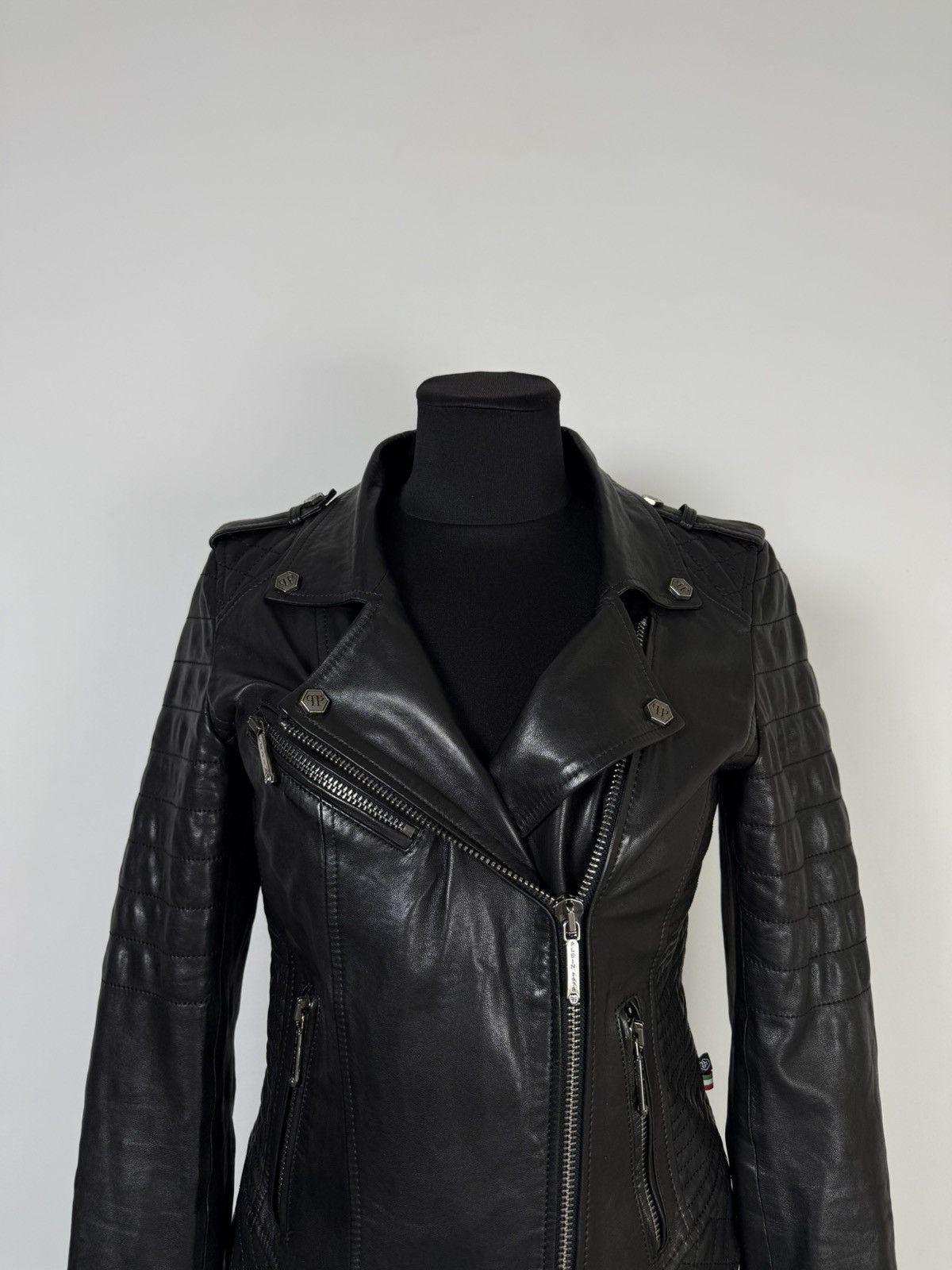 Philipp Plein Philipp Plein Couture Leather Biker Jacket Size M Size M / US 6-8 / IT 42-44 - 3 Thumbnail