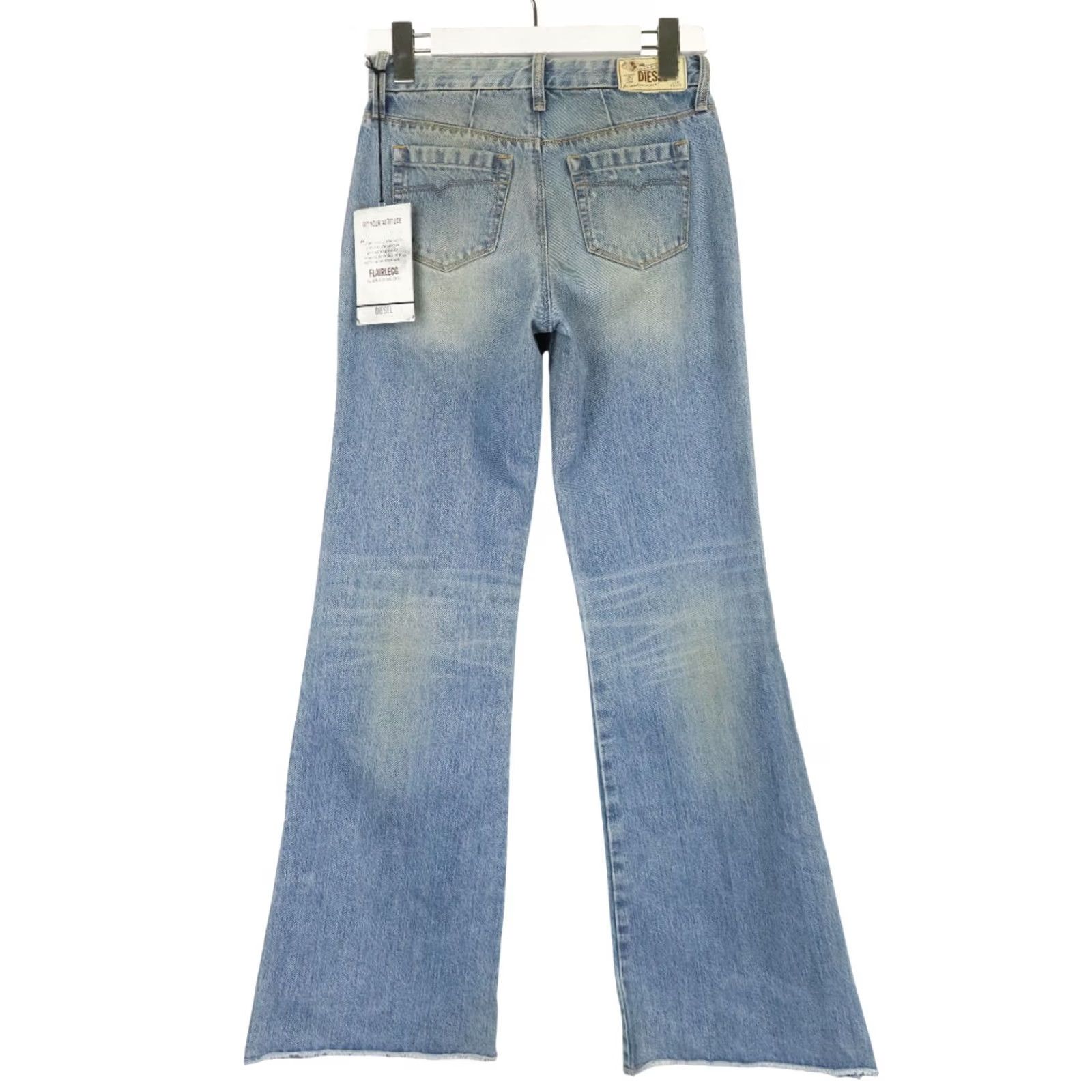 Diesel Diesel Jeans Womens W25/L32 Blue Flaitlegg Regular Flare 0888Z Women Aged Look Size 42" / US 20 - 2 Thumbnail
