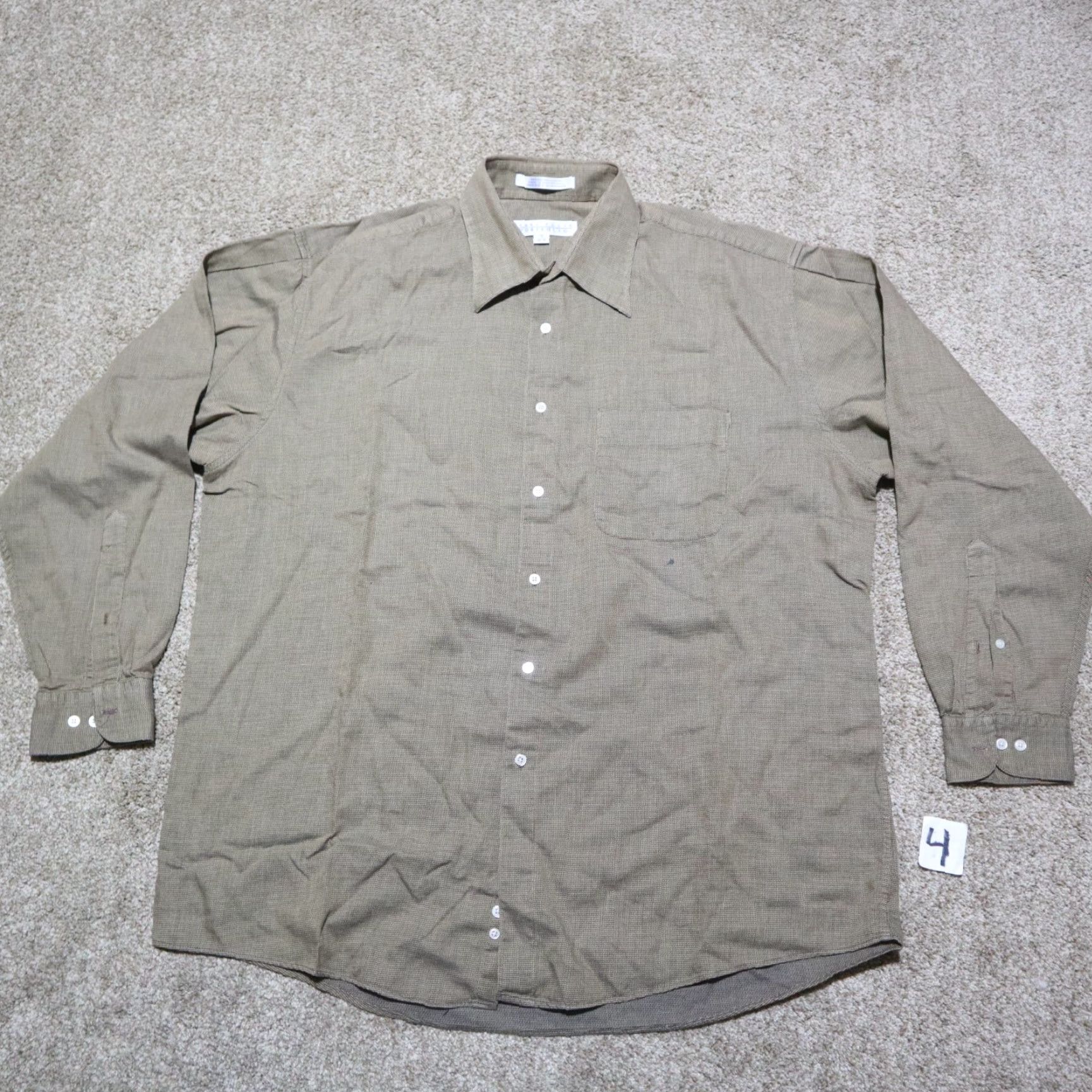 Perry Ellis PERRY ELLIS Brown Button-Up Long Sleeve Shirt Adult Men's Size 17 Regular Casual Classic Size US XL / EU 56 / 4 - 2 Thumbnail
