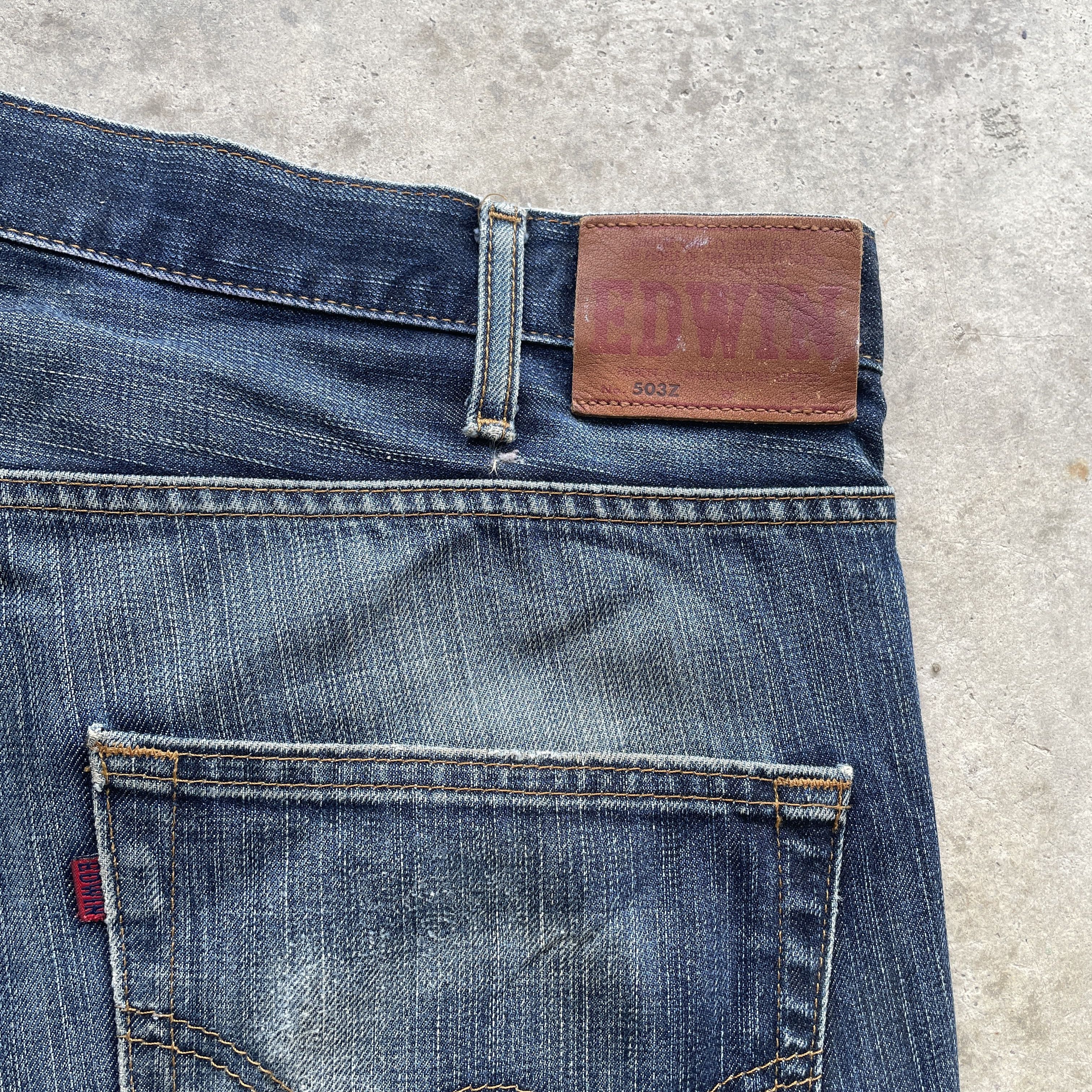Edwin W42x29💥 Vintage Edwin 503z Denim Faded Jeans Pants Size US 42 / EU 58 - 8 Thumbnail