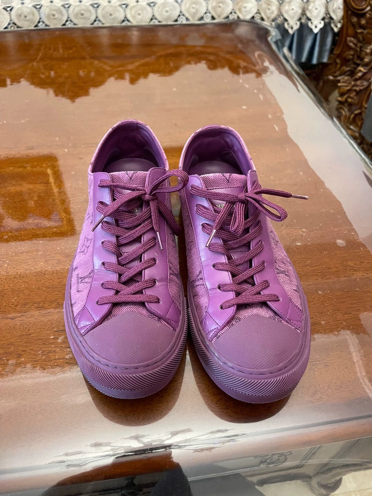 Louis Vuitton LV Classic Denim & Calfskin Full Logo Sneaker UK6 Size US 7 / EU 40 - 2 Thumbnail