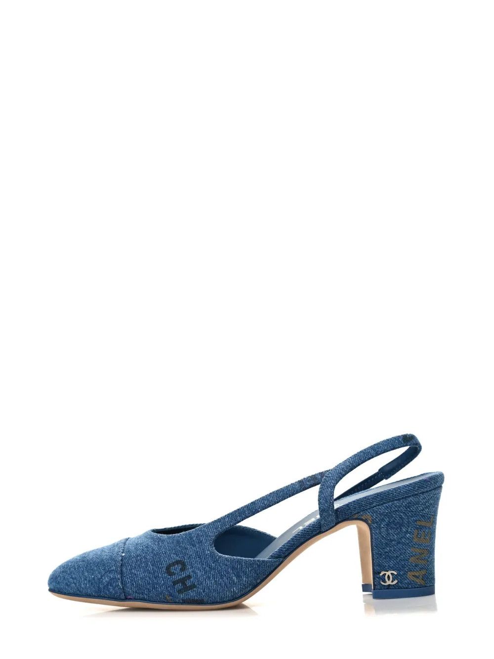 Chanel os11x0326 Cap Toe CC Slingback Pumps in Blue Size US 11 / IT 41 - 1 Thumbnail