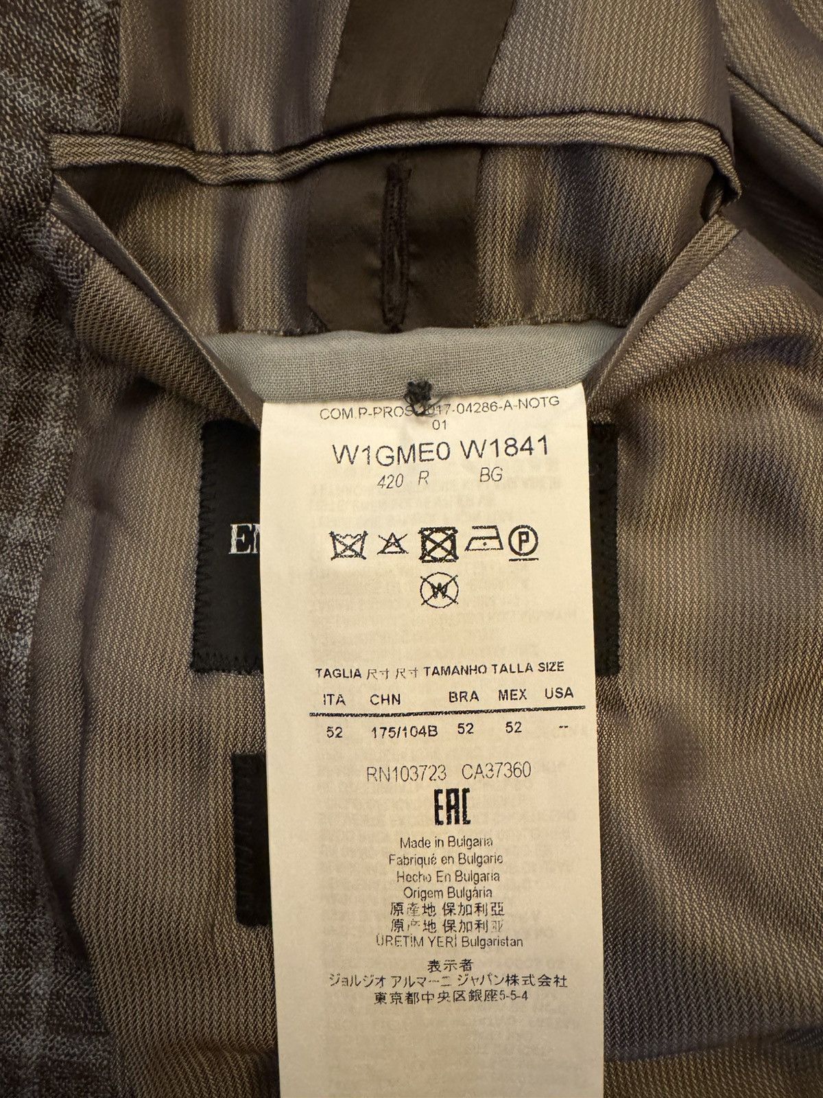 Emporio Armani Emporio Armani M Line Super 130’s Wool Check Blazer (IT 52) Size 52R - 8 Thumbnail