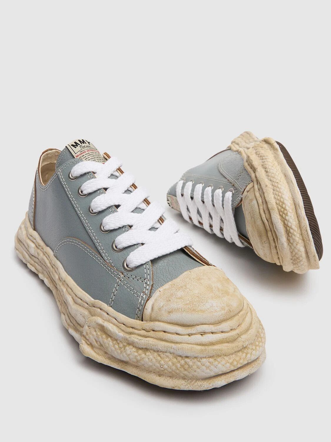 Other MIHARAYASUHIRO Peterson Men's Gray Leather Sneakers Size US 5.5 / EU 38 - 5 Thumbnail
