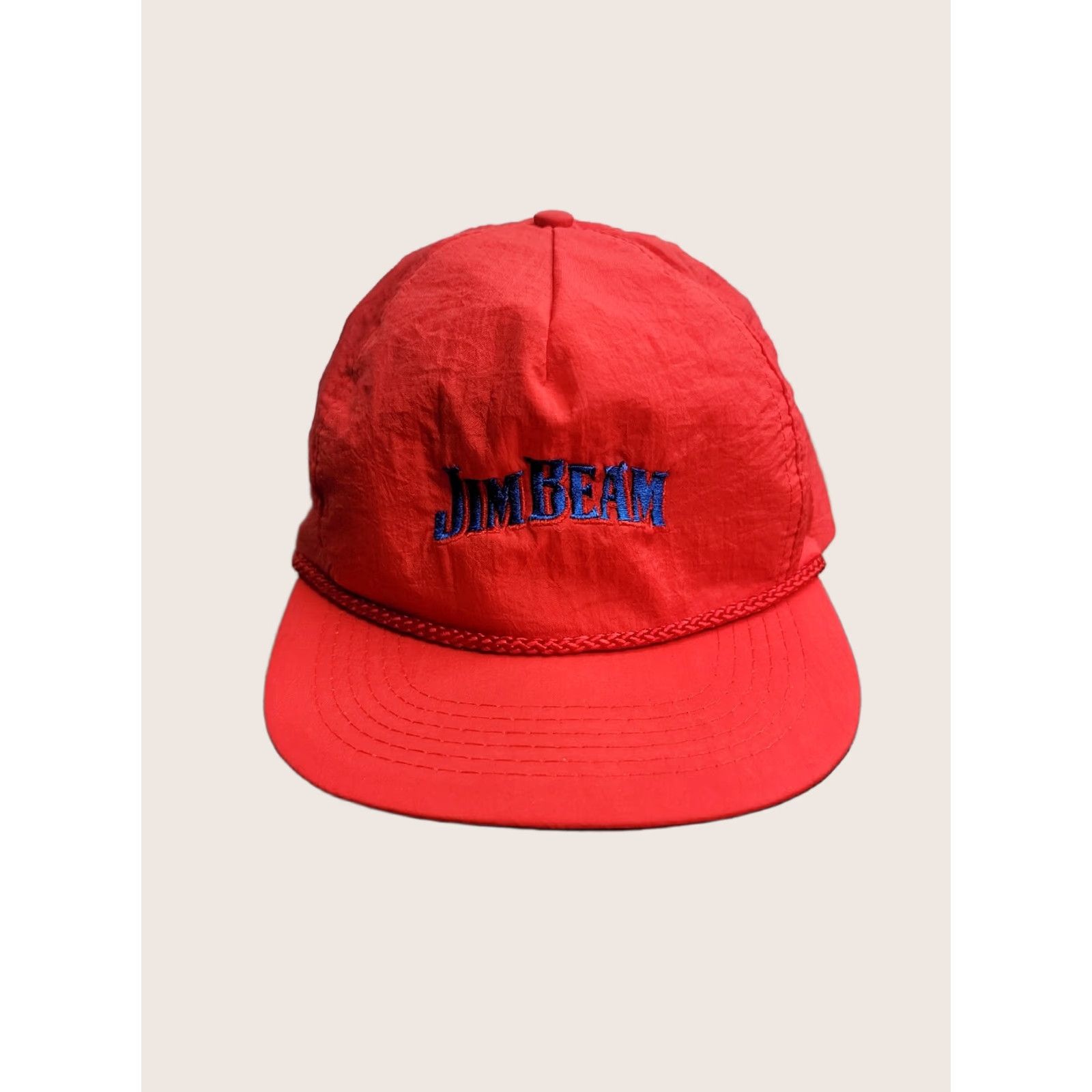 Roper VINTAGE Jim Beam Embroidered Snapback Red Rope Cap Hat Size ONE SIZE - 1 Thumbnail