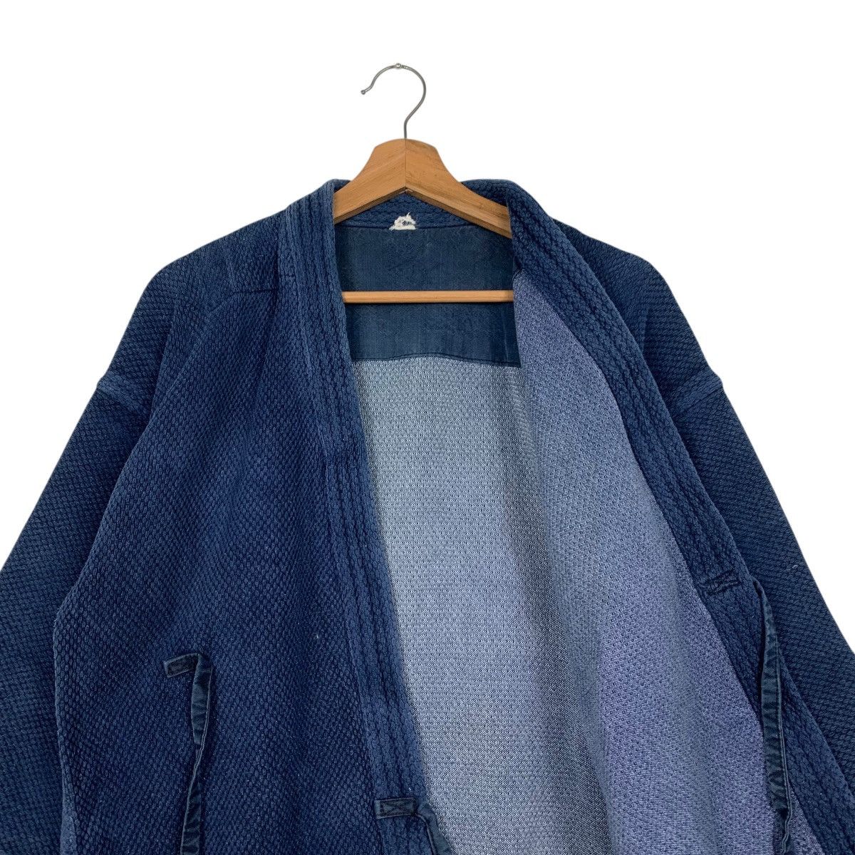Japanese Brand Indigo Blue Sashiko Thickweave Hantan Kimono #2942-C133 Size US L / EU 52-54 / 3 - 7 Thumbnail
