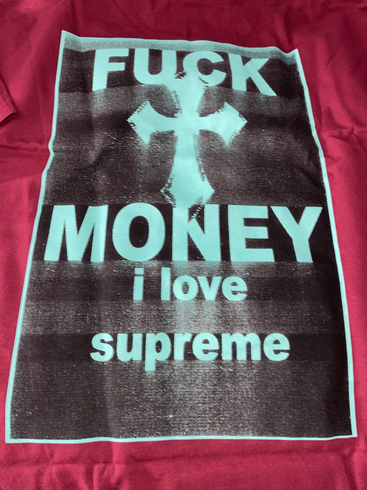 Supreme Supreme Fuck Money Tee Cardinal Size US M / EU 48-50 / 2 - 1 Thumbnail