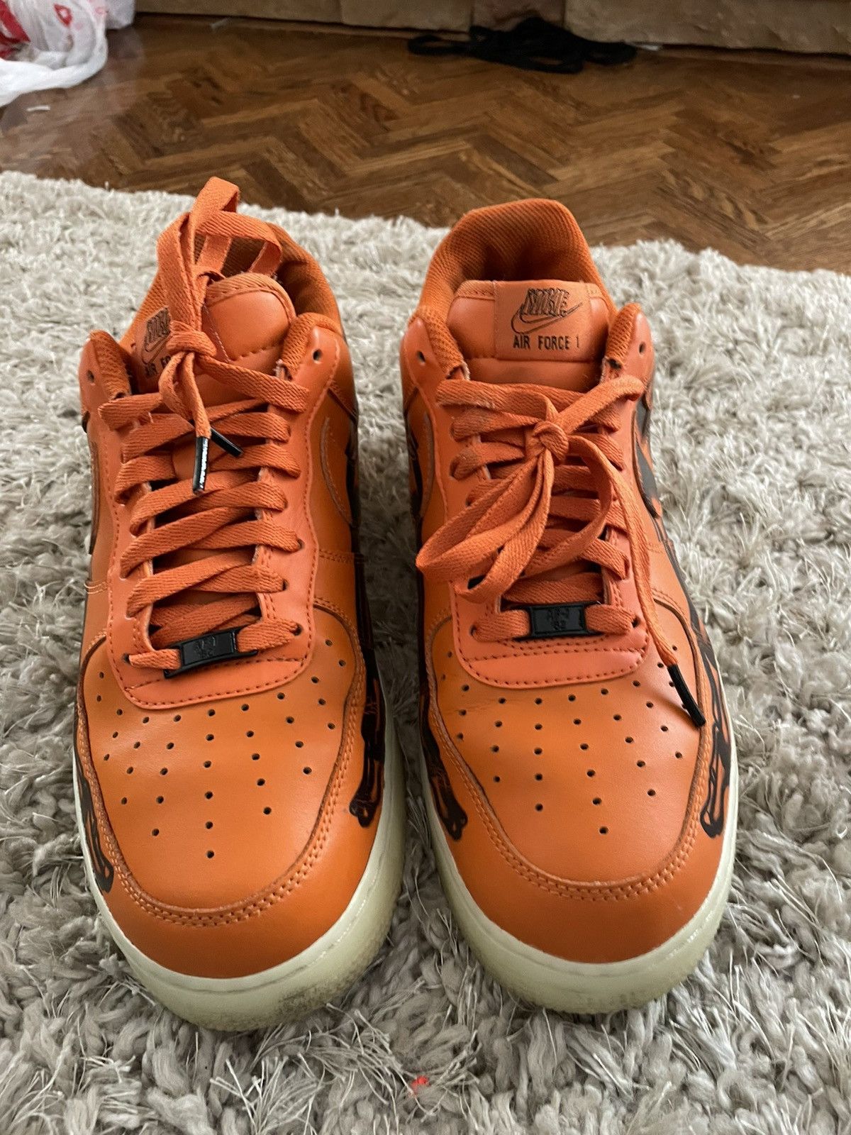 Nike Nike Air Force 1 Orange Skeleton Size US 11 / EU 44 - 4 Thumbnail