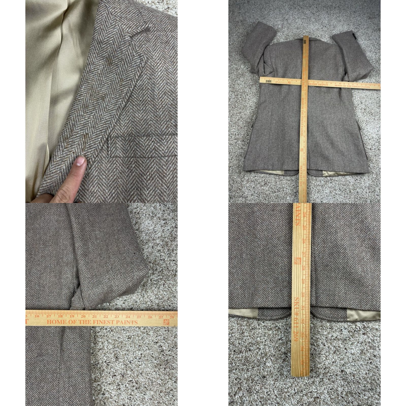 Haggar VINTAGE Haggar Imperial Tweed Blazer Jacket 44 Brown Herringbone Pockets 80s Mens Size 44R - 8 Thumbnail