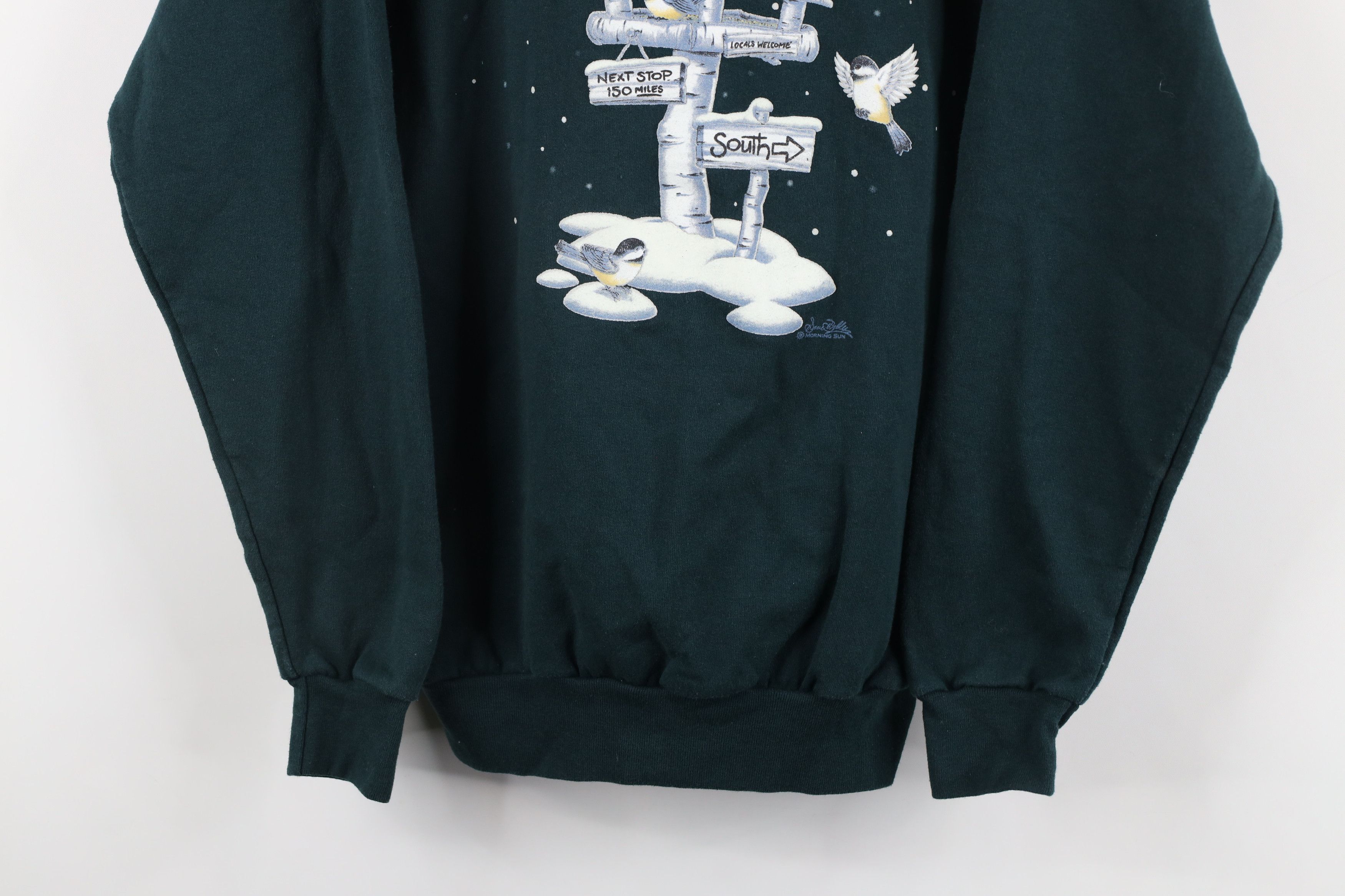 Vintage Vintage 90s Streetwear Snow Birds Birdhouse Sweatshirt Green Size M / US 6-8 / IT 42-44 - 3 Thumbnail