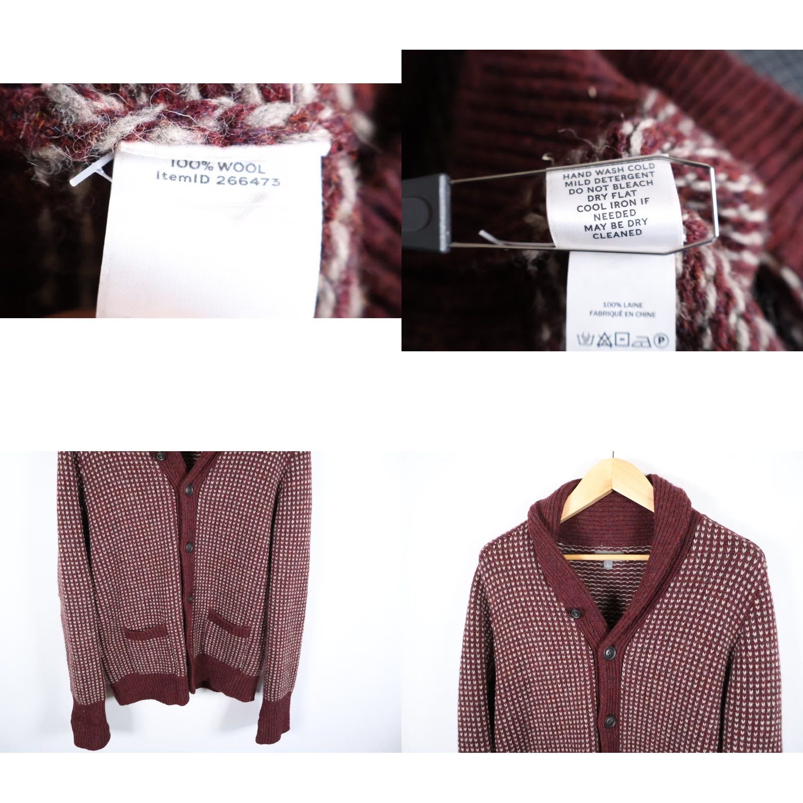 Vintage VINTAGE L.L. Bean Wool Cardigan Sweater Mens Large Red Birdseye 90s Retro Hipster Preppy Dad Geometric Knit Light Heavyweight Cardigan Size US L / EU 52-54 / 3 - 8 Thumbnail