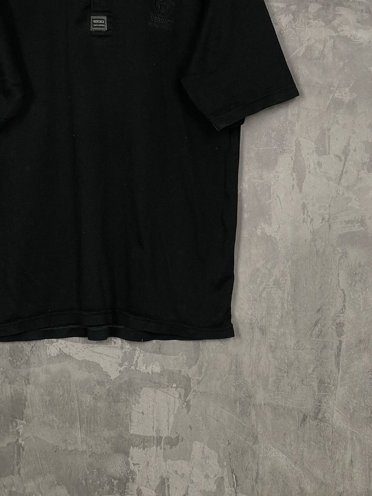 Versace × Versace Jeans Couture × Vintage 00's Y2K Versace Jeans Couture Black Retro Polo Shirt Size US L / EU 52-54 / 3 - 6 Thumbnail