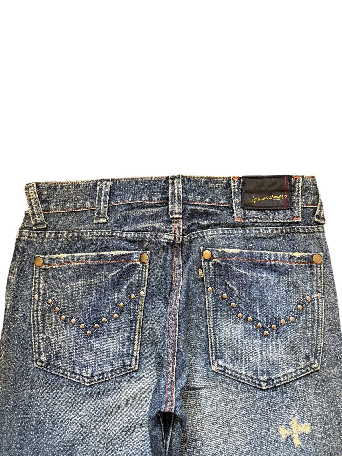 If Six Was Nine Vintage Japanese Brand Mud Wash Distress Flare Jeans Size 32" / US 10 / IT 46 - 4 Thumbnail