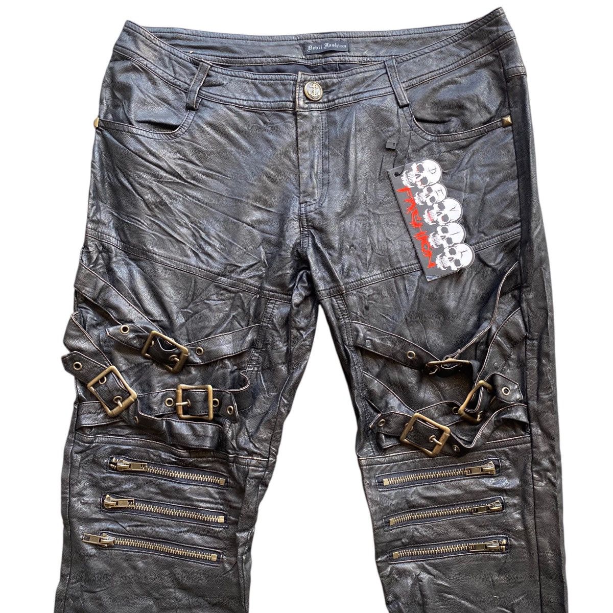 💥DEVIL FASHION BONDAGE PU LEATHER BIKER PANT