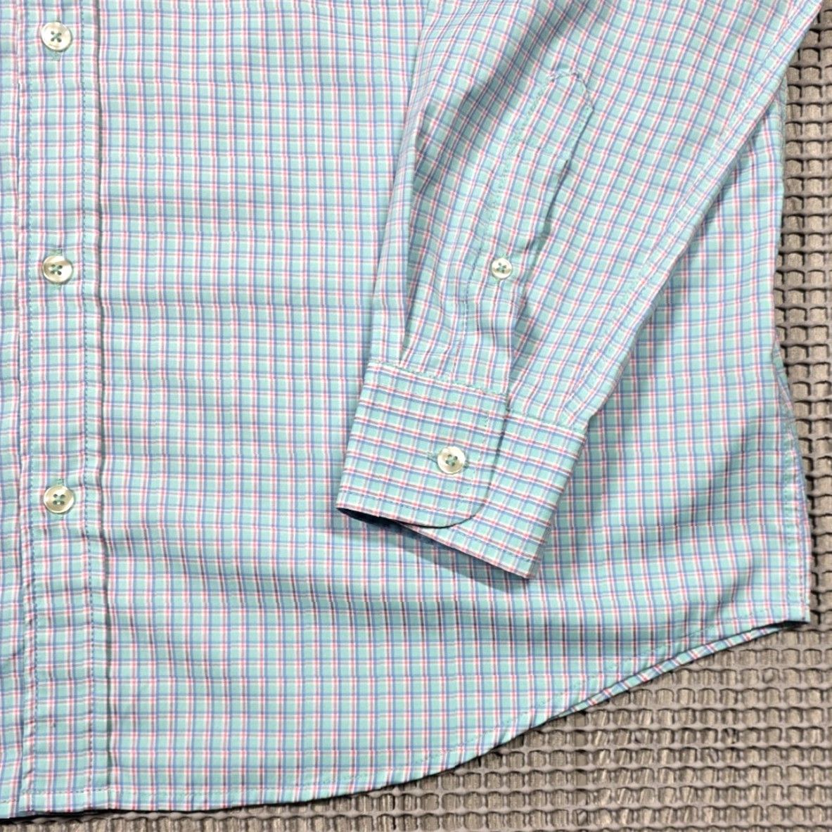 Vintage Turtleson Shirt Mens Tattersall Blue Pink Button Up Long Sleeve Performance Casu al Size US L / EU 52-54 / 3 - 4 Thumbnail