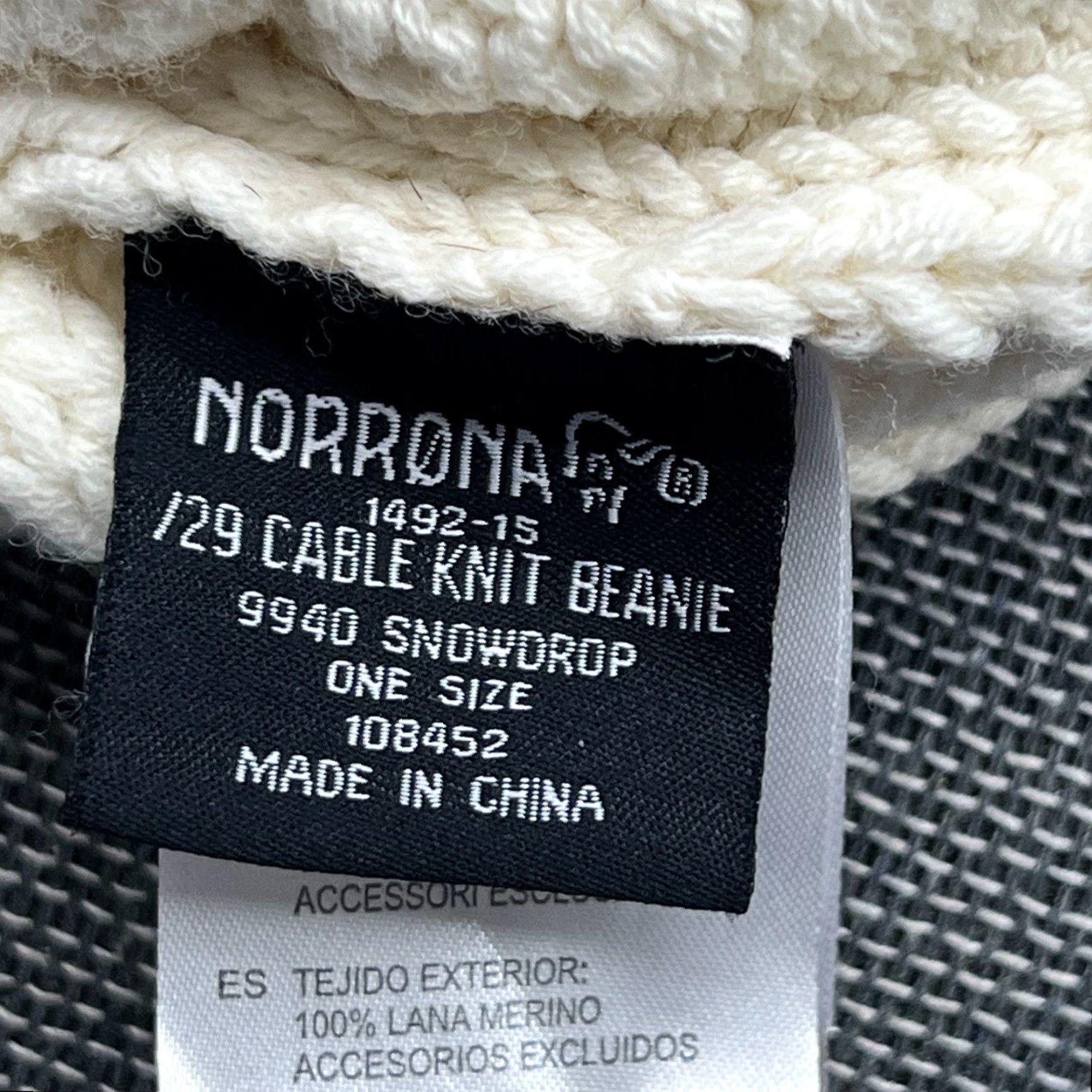 Vintage Norrona /29 Cable Knit Beanie Beanie Hat One Size 100% Merino Wool White Thermal Unisex Adults Womens Mens Size ONE SIZE - 3 Thumbnail