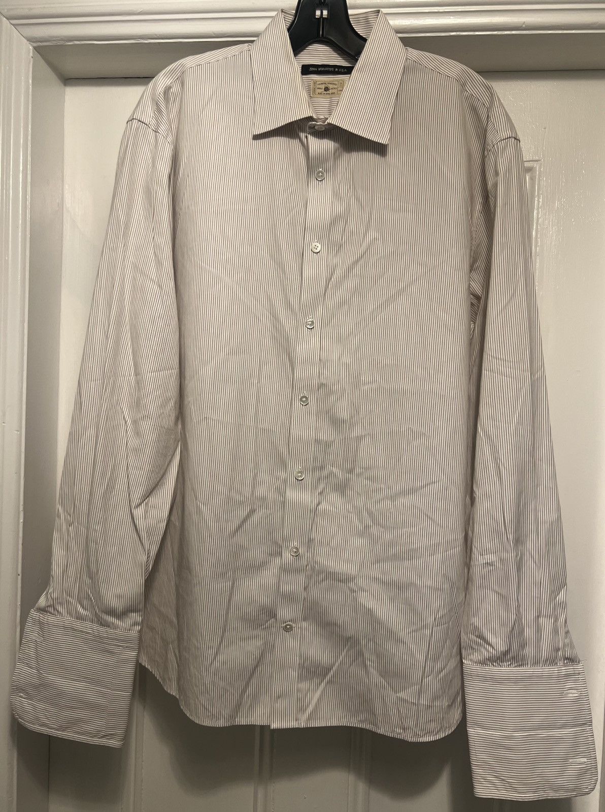 John Varvatos Authentic John Varvatos USA striped dress button up shirt 16 Size US XL / EU 56 / 4 - 1 Thumbnail