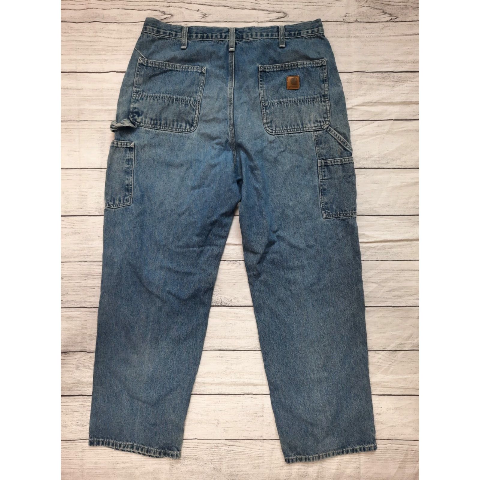 Carhartt Carhartt Jeans Carpenter Loose Original Dungaree Fit 38x32 5-Pocket Design Mens Blue Cotton Straight High Rise Size US 38 / EU 54 - 5 Thumbnail