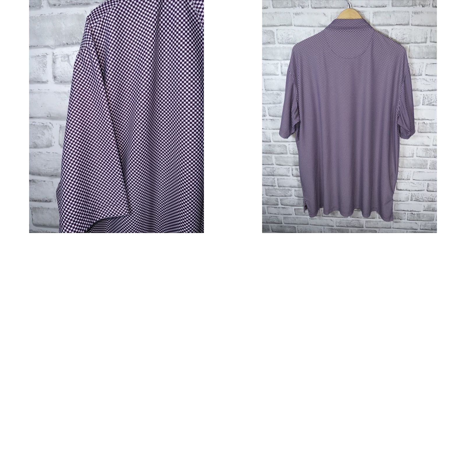 Peter Millar PETER MILLAR Summer Comfort Purple/white Checkered Shirt Mens XL Stretchy Size US XL / EU 56 / 4 - 8 Thumbnail