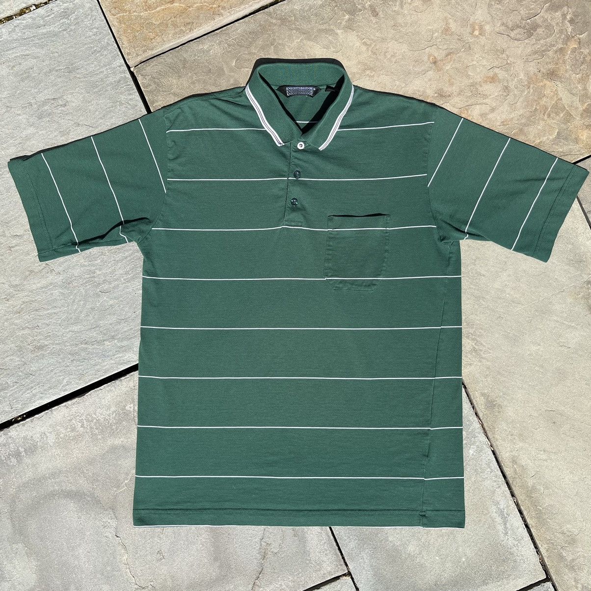 Knightsbridge × Vintage Y2K Green Striped Polo Shirt Size US M / EU 48-50 / 2 - 1 Thumbnail