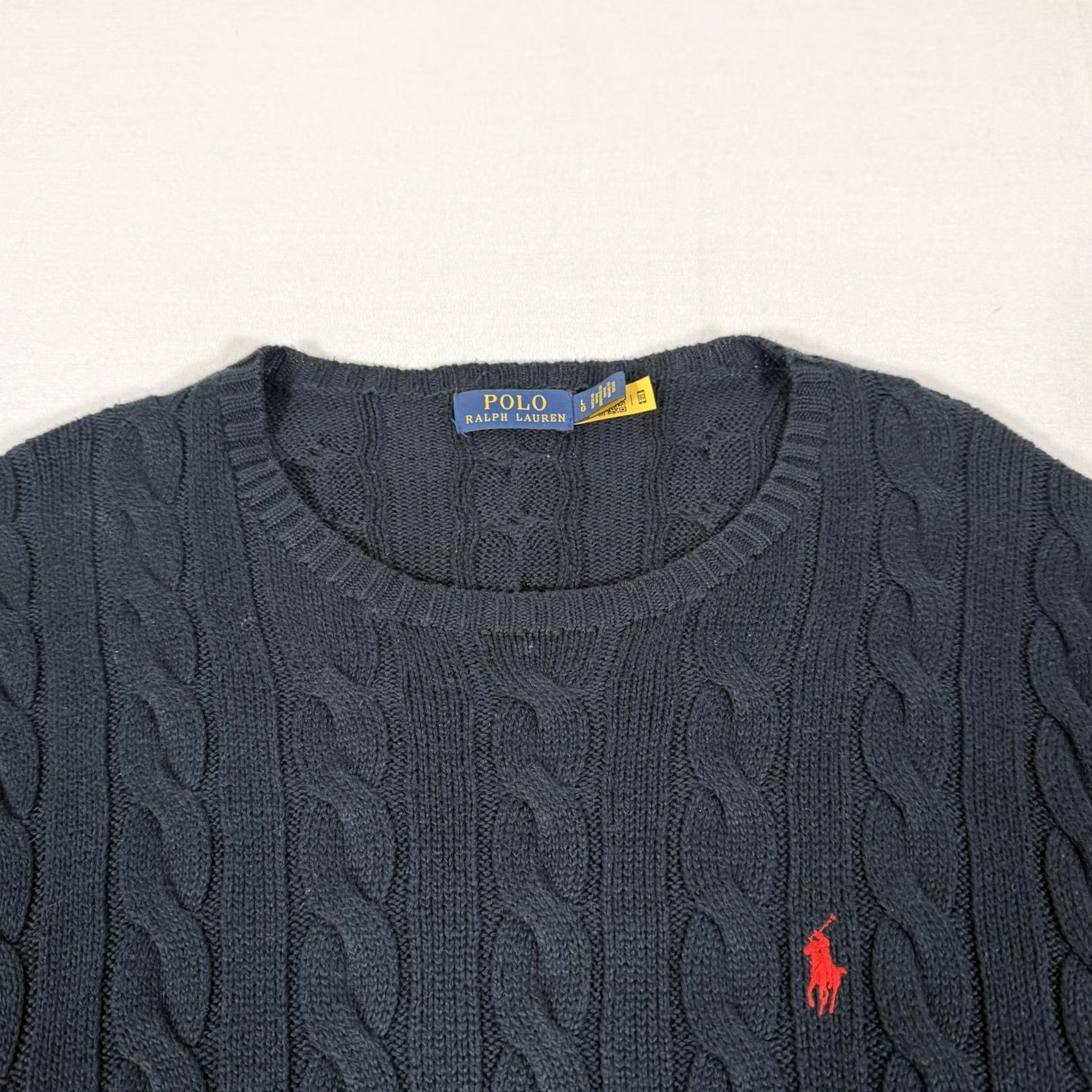 Polo Ralph Lauren Polo Ralph Lauren Sweater Mens L Blue Cable Knit Crew Neck Pullover Cotton Knit Size US L / EU 52-54 / 3 - 3 Thumbnail
