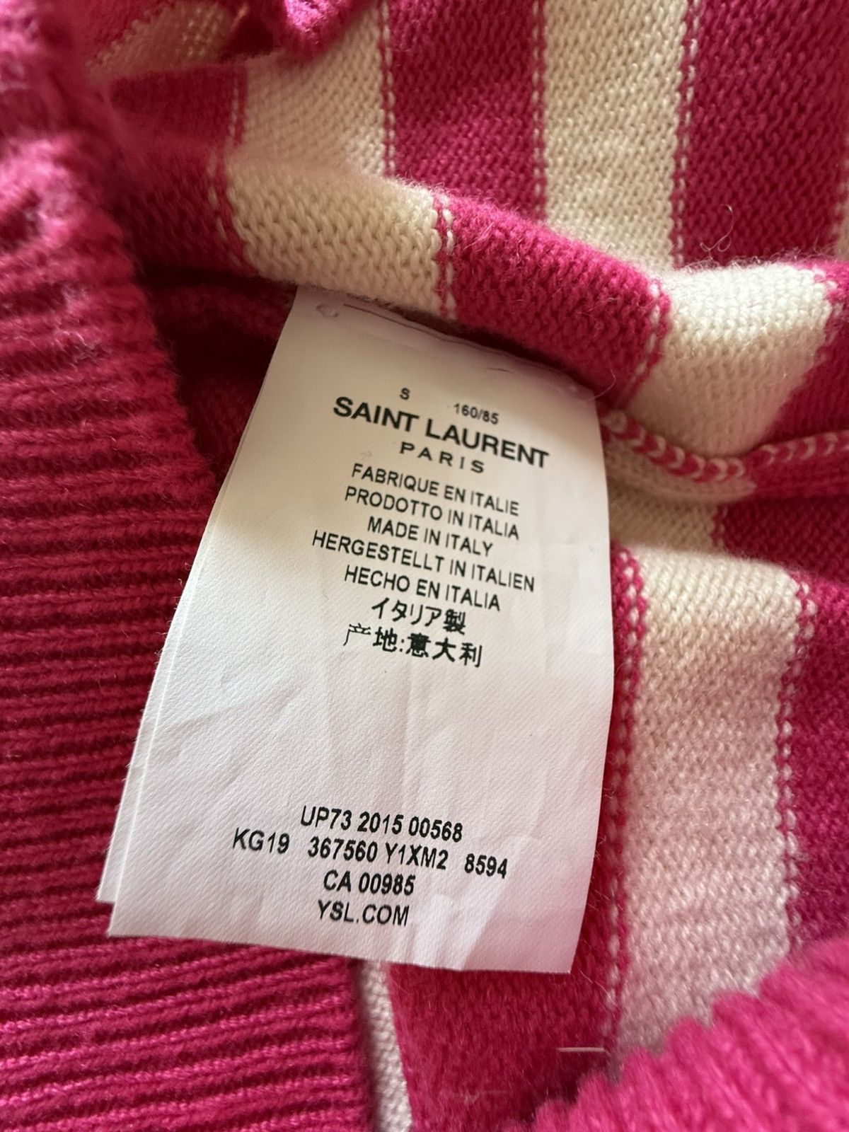 Saint Laurent Paris SS16 Saint Laurent cashmere stripe sweater Hedi Slimane S Size US S / EU 44-46 / 1 - 18 Thumbnail
