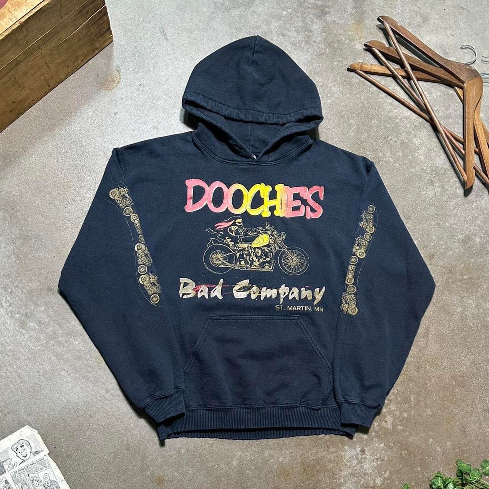 Gildan Vintage Y2K Biker Bar AOP Hoodie Motorcycle Sweatshirt Size US M / EU 48-50 / 2 - 1 Thumbnail