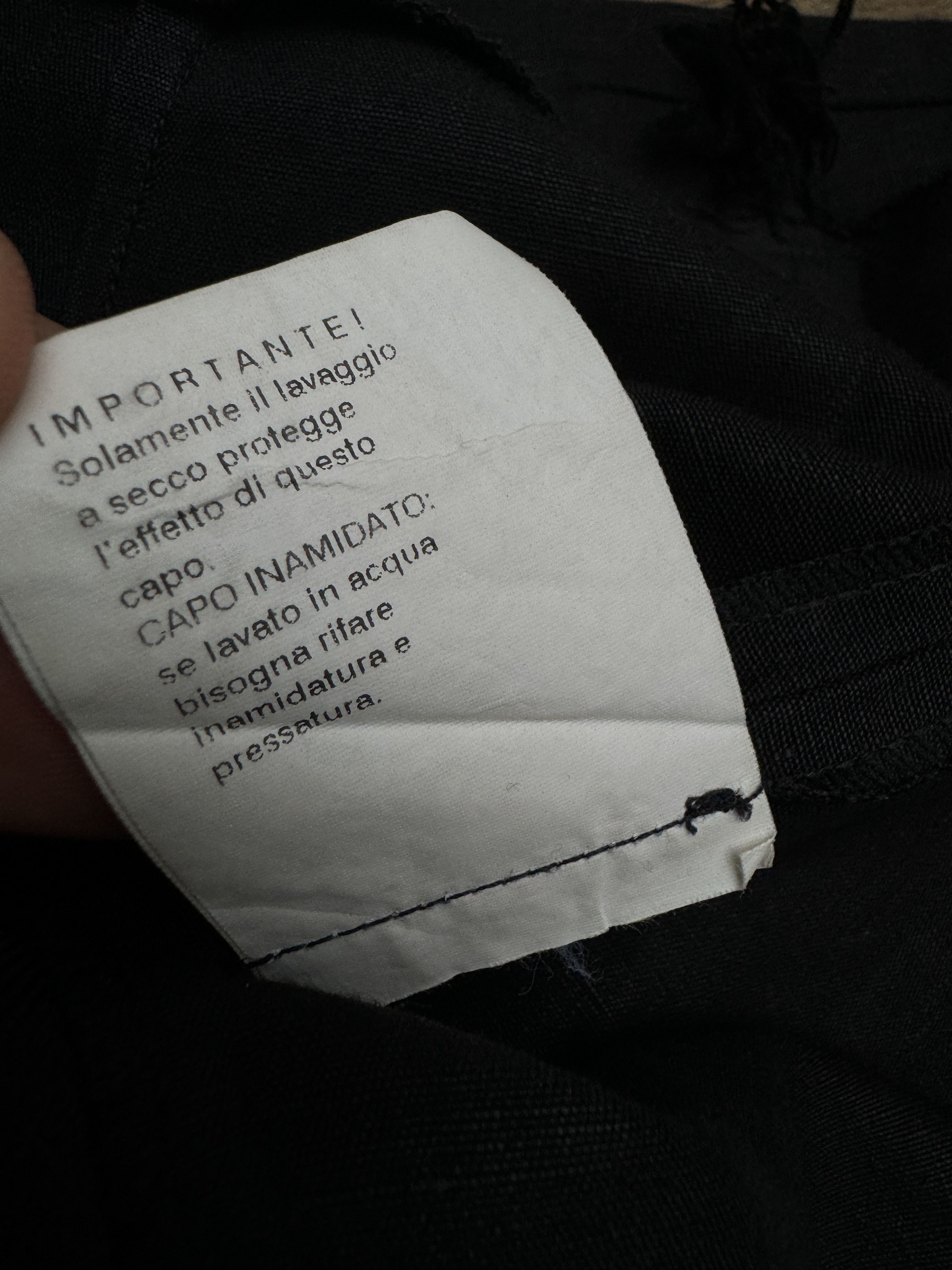 Maison Margiela Spring/Summer 2000 Black Linen Fringed Trousers Size 30" / US 8 / IT 44 - 8 Thumbnail