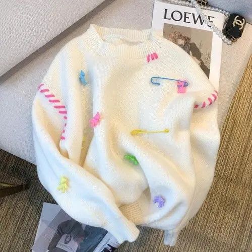 Japanese Brand Stylish Korean Kawaii Sweater Women Autumn Size ONE SIZE - 5 Thumbnail