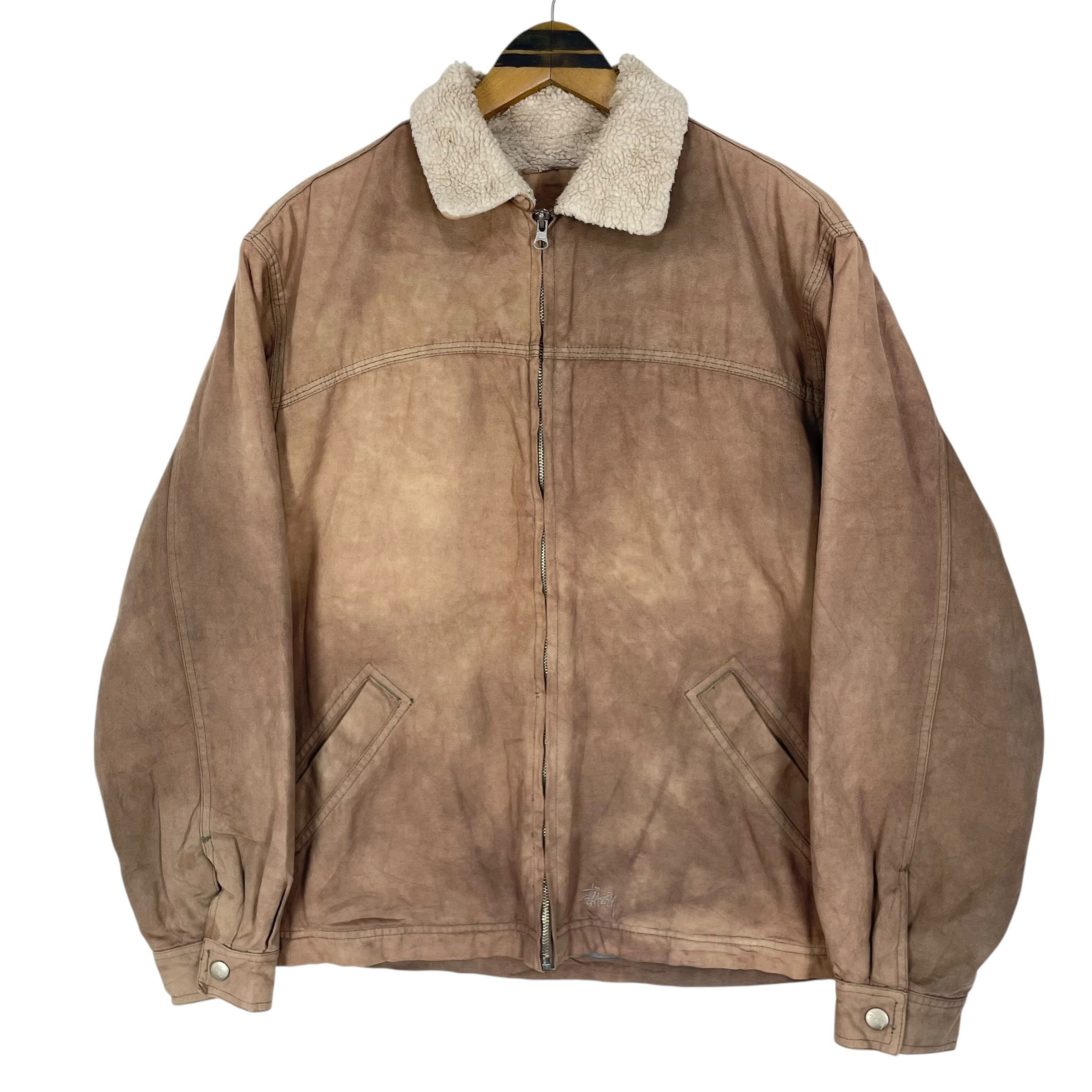 Stussy Vintage Stussy Duck Canvas Sherpa Work Jacket Size US S / EU 44-46 / 1 - 1 Thumbnail