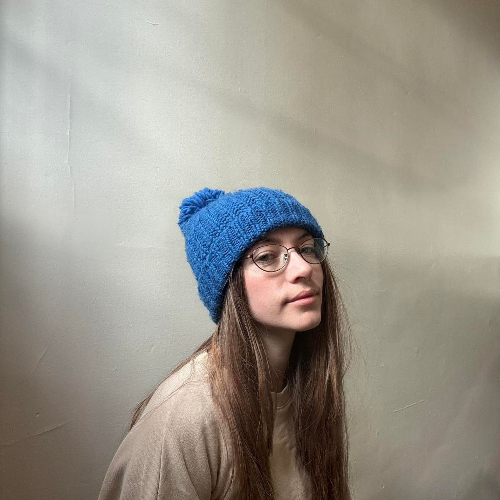 Abercrombie & Fitch Abercrombie & Fitch Blue Beanie Wool Blend Winter Fall Size ONE SIZE - 2 Thumbnail
