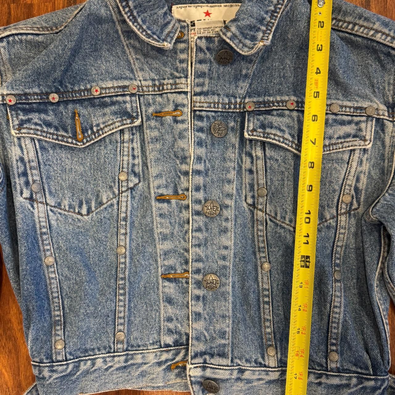 Designer Vintage Cropped Soviet Denim Jacket Size M / US 6-8 / IT 42-44 - 5 Thumbnail
