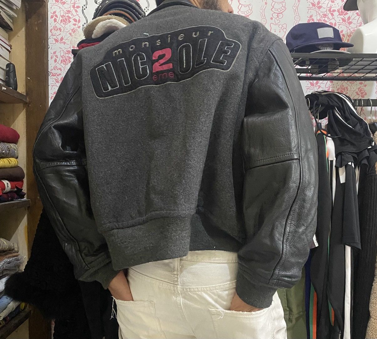 Vintage NICOLE 2 Monsieur Varsity Leather Jacket Size US M / EU 48-50 / 2 - 2 Thumbnail