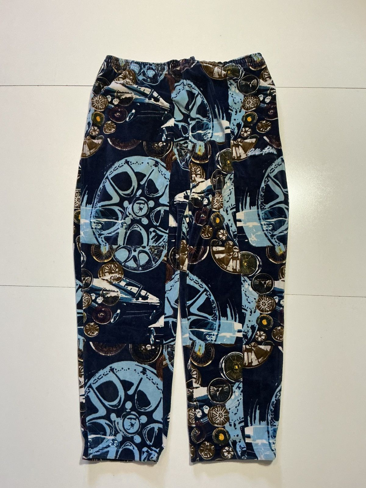 Pelle Pelle Vintage 90s Y2K 2000s Pelle Pelle AOP Velour Track Pants Size US 40 / EU 56 - 1 Thumbnail