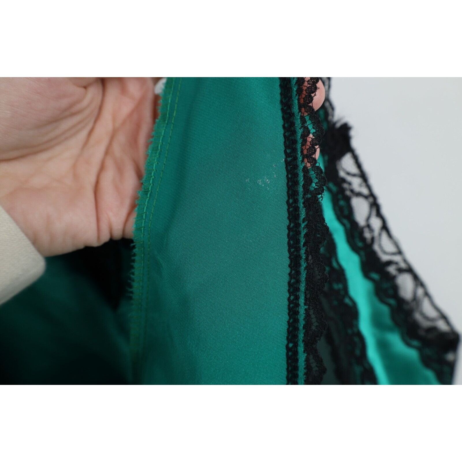 Vintage Vintage 90s Rockabilly Silky Satin Snap Crotch Lace Cami Size 4XL / US 24-26 - 7 Thumbnail