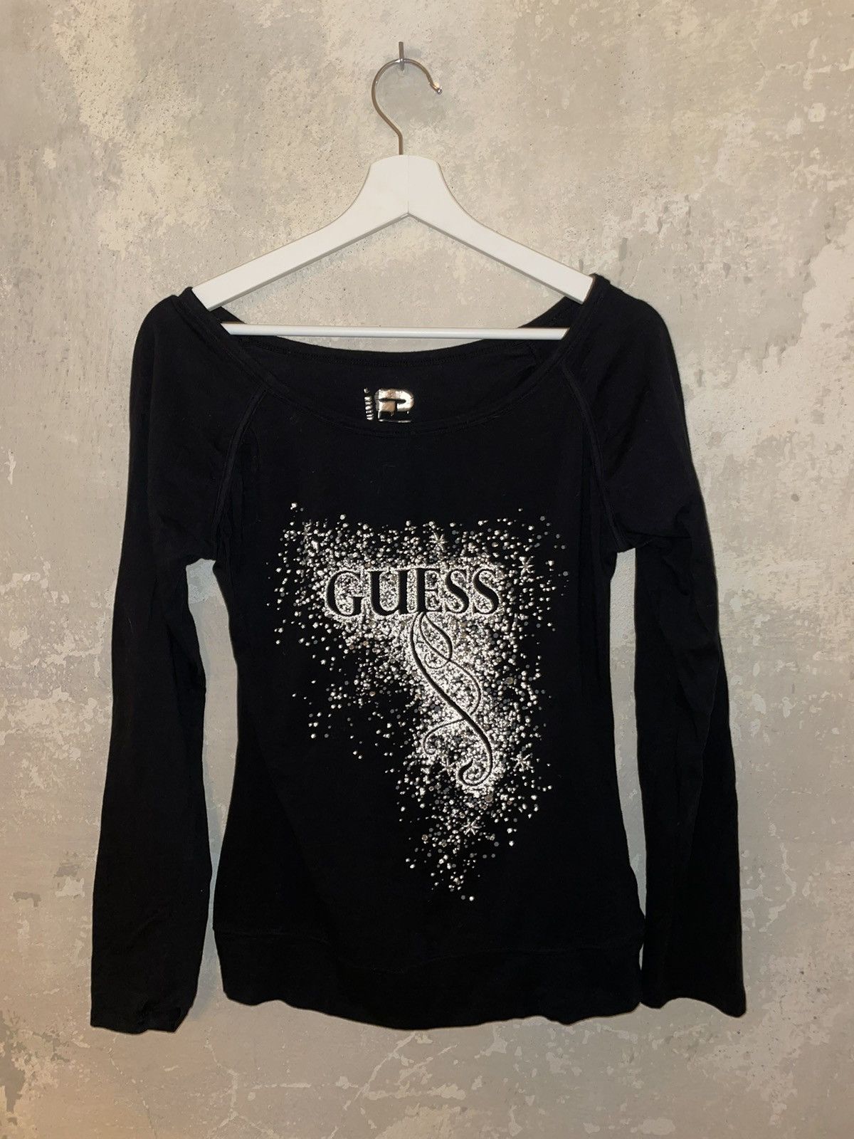 Guess × Vintage Guess vintage y2k bling bare shoulders Size L / US 10 / IT 46 - 1 Thumbnail