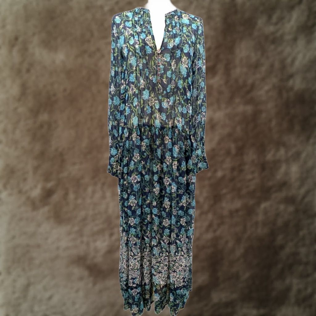free people sheer maxi dress Free People Sheer Bliss Maxi Dress In Anise Flower in Anise Flower