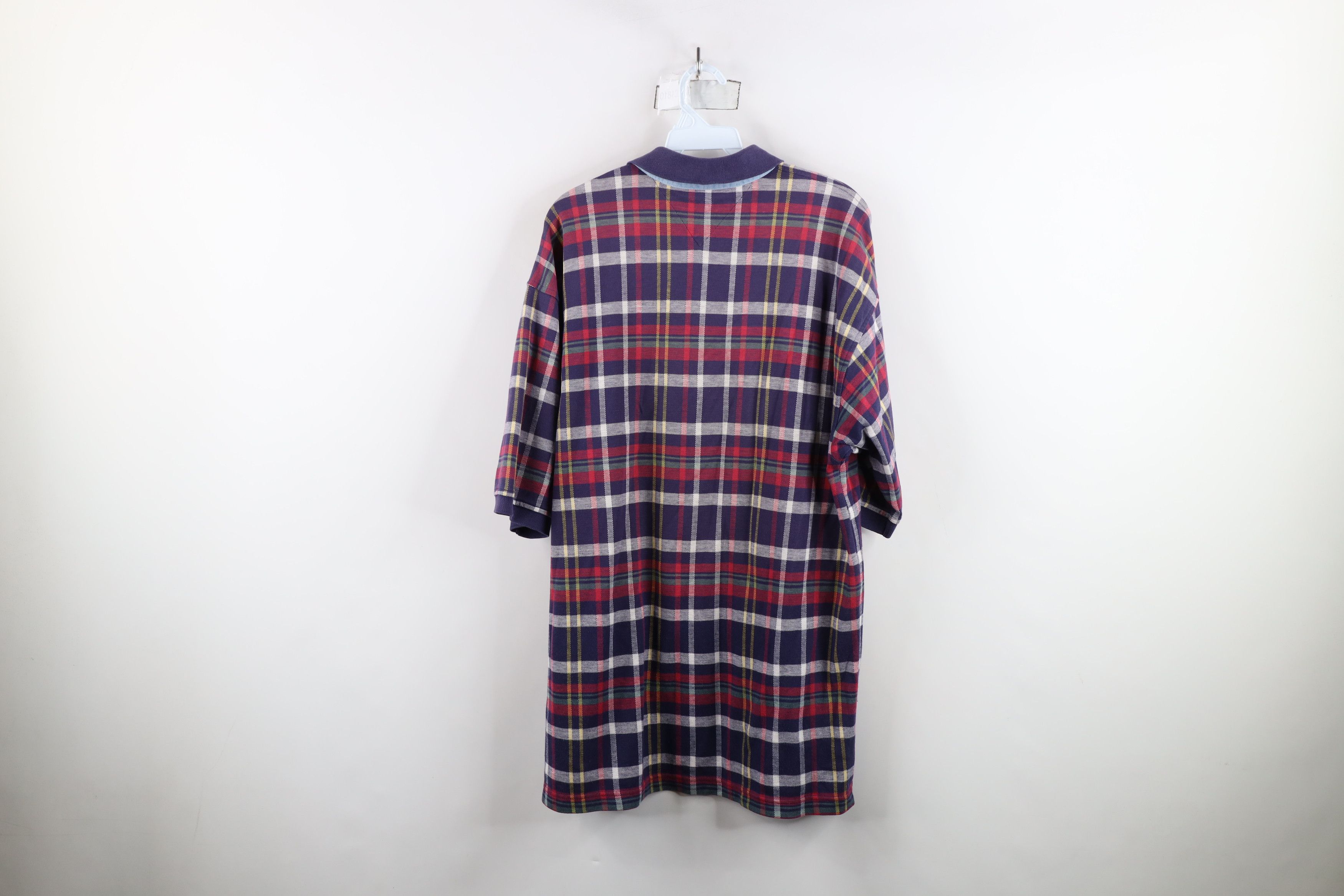 Tommy Hilfiger × Vintage Vintage 90s Tommy Hilfiger Golf Rainbow Plaid Polo Shirt Size US XL / EU 56 / 4 - 10 Thumbnail