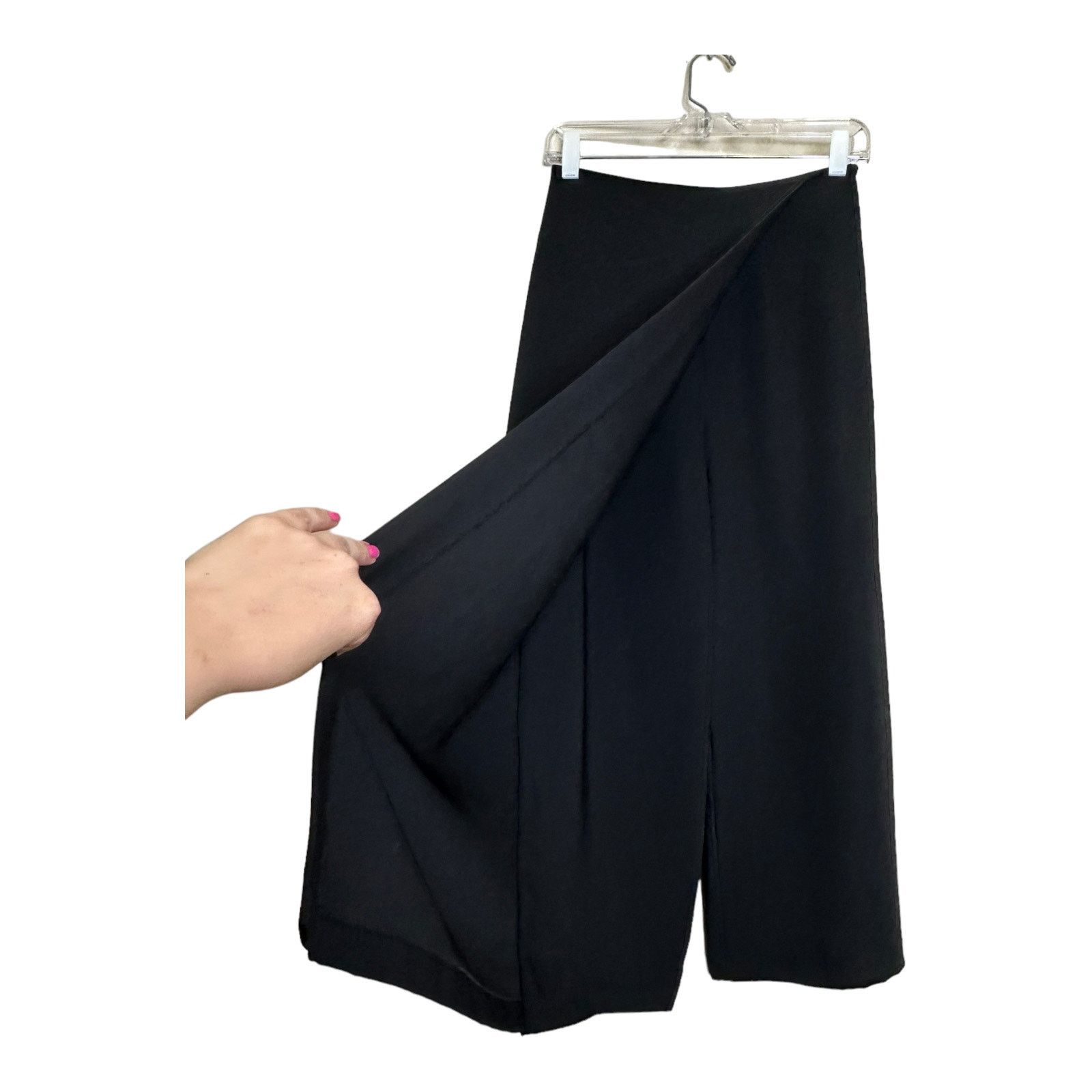 Zara Zara Basic crepe palazzo front overlap flap pants size small Size 27" / US 4 / IT 40 - 7 Thumbnail