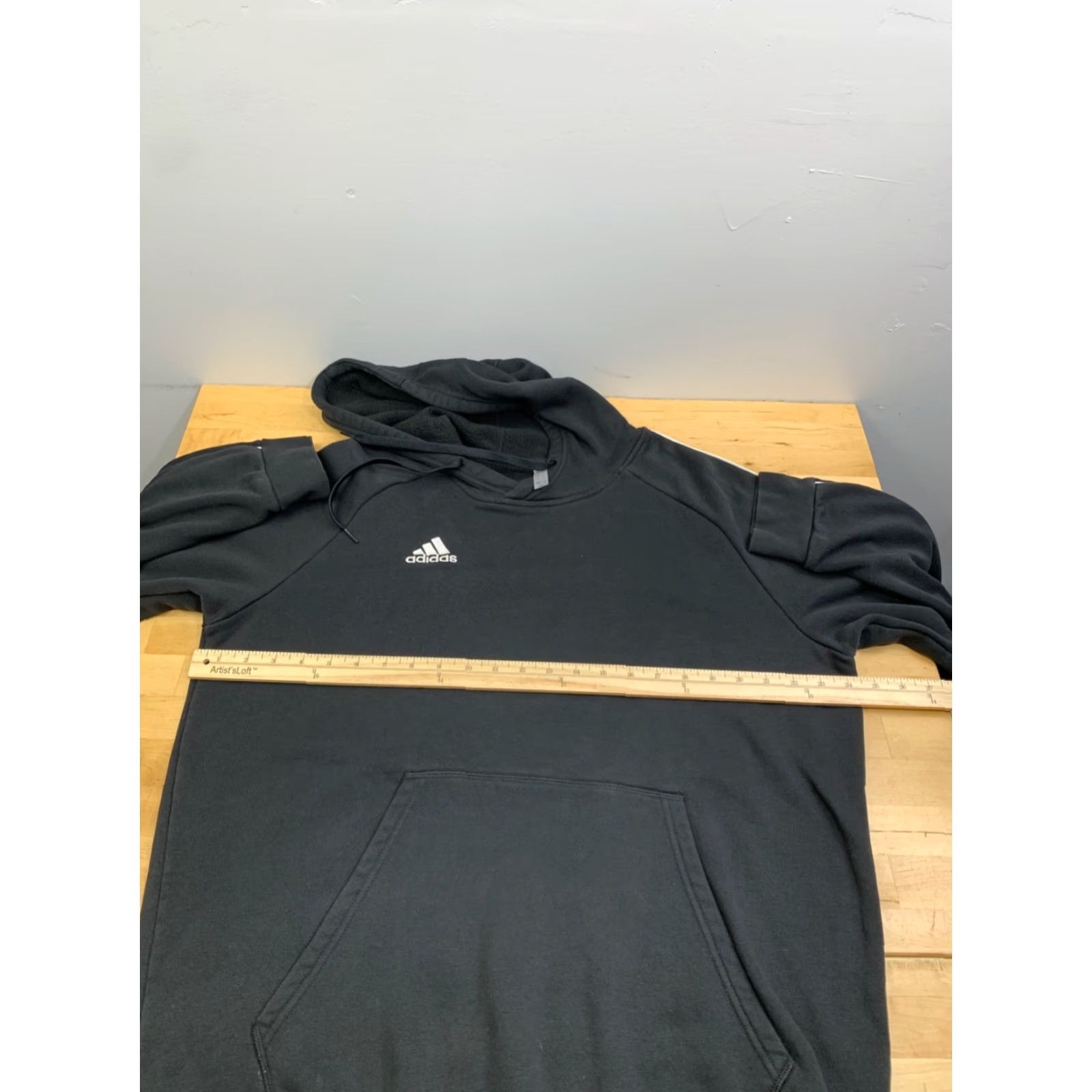 Adidas Adidas Hoodie Mens XL Black Pullover Regular Fit Fleece Size US XL / EU 56 / 4 - 4 Thumbnail