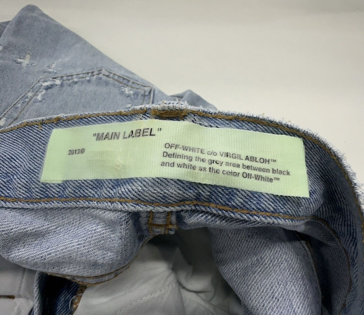 Off-White Off-White blue letter print denim pants Size US 29 - 3 Thumbnail