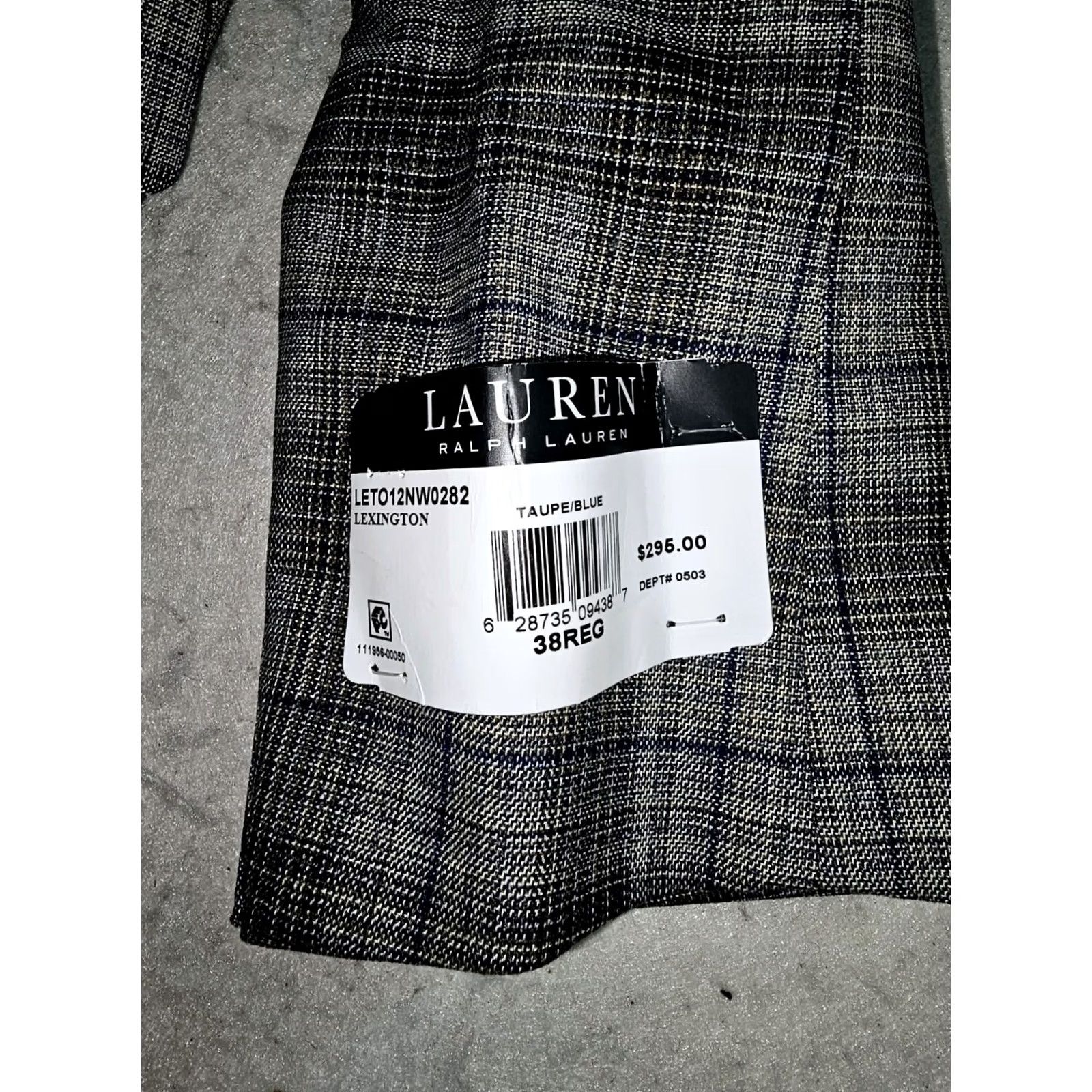 Ralph Lauren VINTAGE? (No) NWT Ralph Lauren Men Lexington Ultraflex Blazer Suit Coat Mens Sz 38R Taupe/Blue Check Blazer Jacket 38 Regular Mens Size 38R - 7 Thumbnail