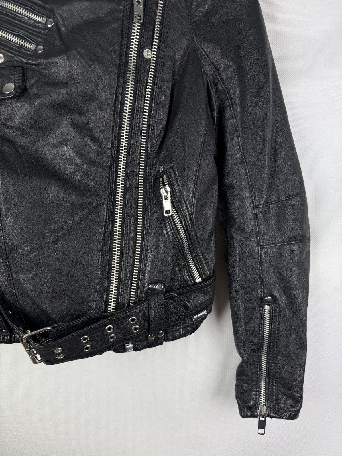 JOFAMA Jofama By Kenza Ladies Gothic Leather Biker Jacket Size 34 Size XS / US 0-2 / IT 36-38 - 6 Thumbnail