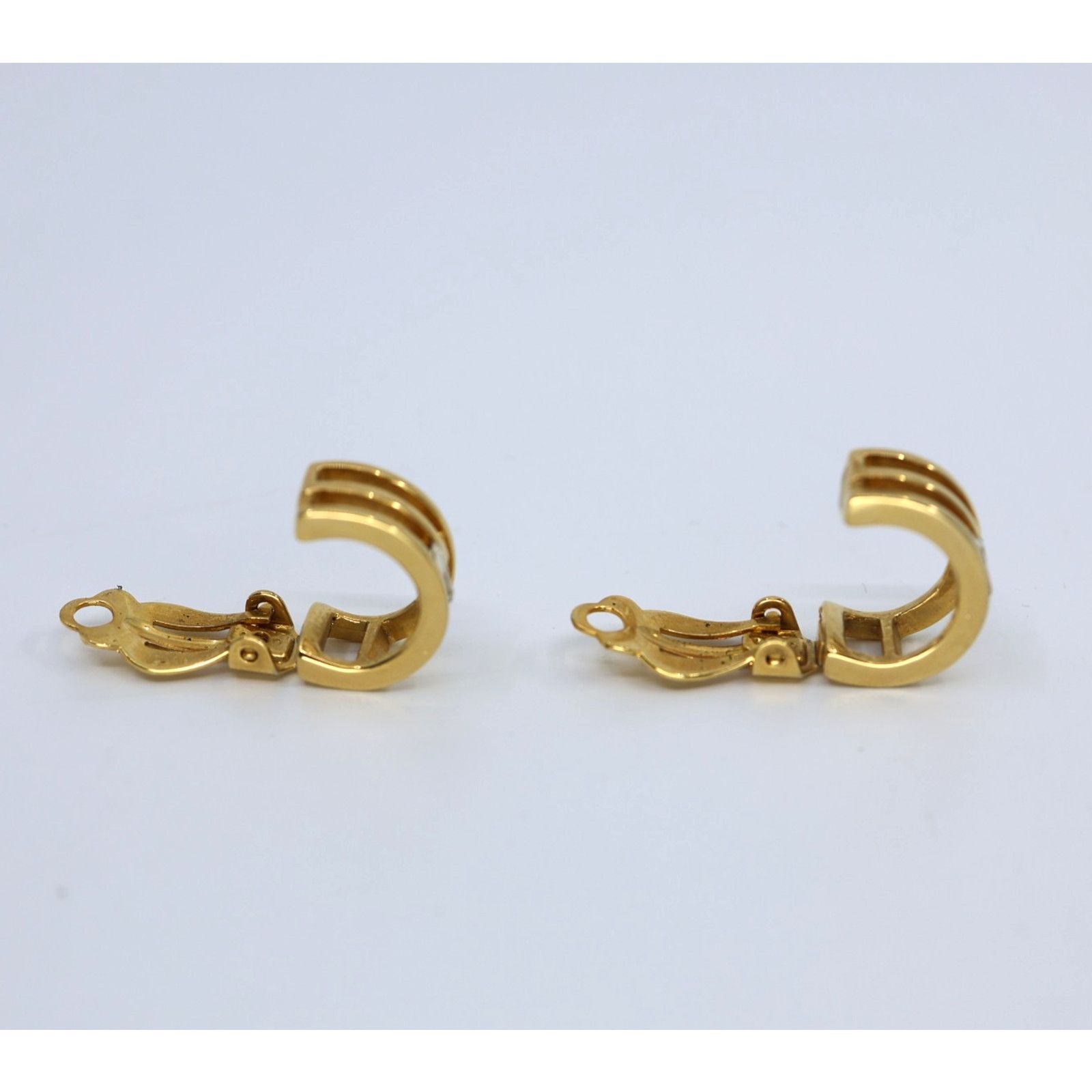 Givenchy A5 Vintage GIVENCHY Bijoux G LOGO Gold Tone Crystal Earrings Size ONE SIZE - 3 Thumbnail