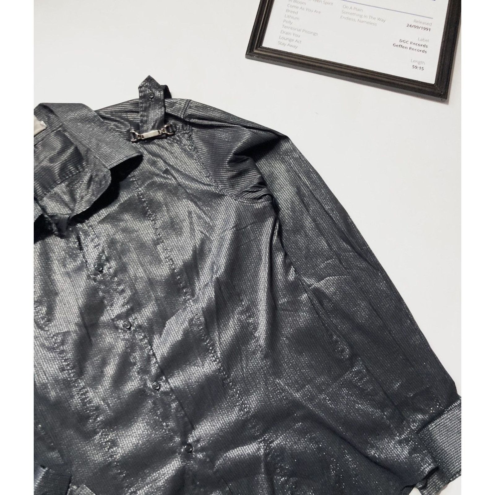 Japanese Brand × Vintage Vintage Avantgarde Black Silver Opium Long Sleeve shirt Size US XL / EU 56 / 4 - 5 Thumbnail