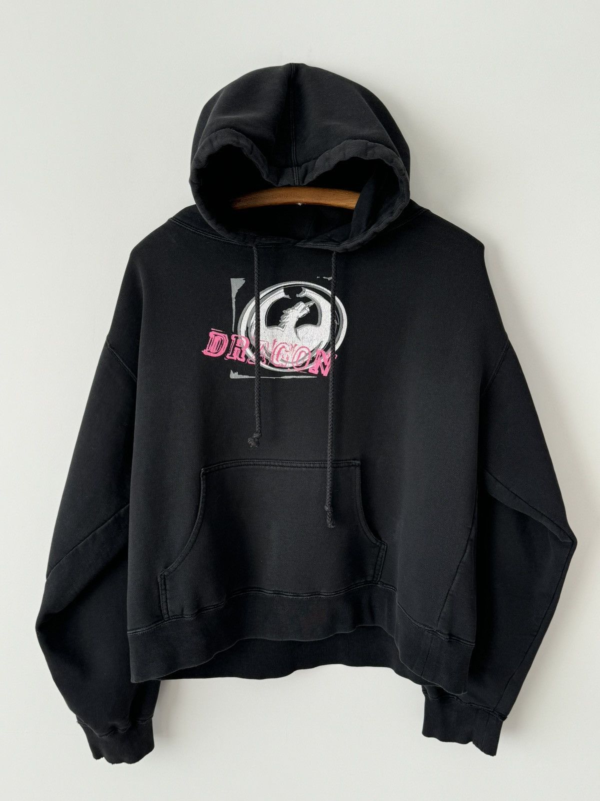 Vintage 90s Dragon Skateboarding USA Cropped Hoodie