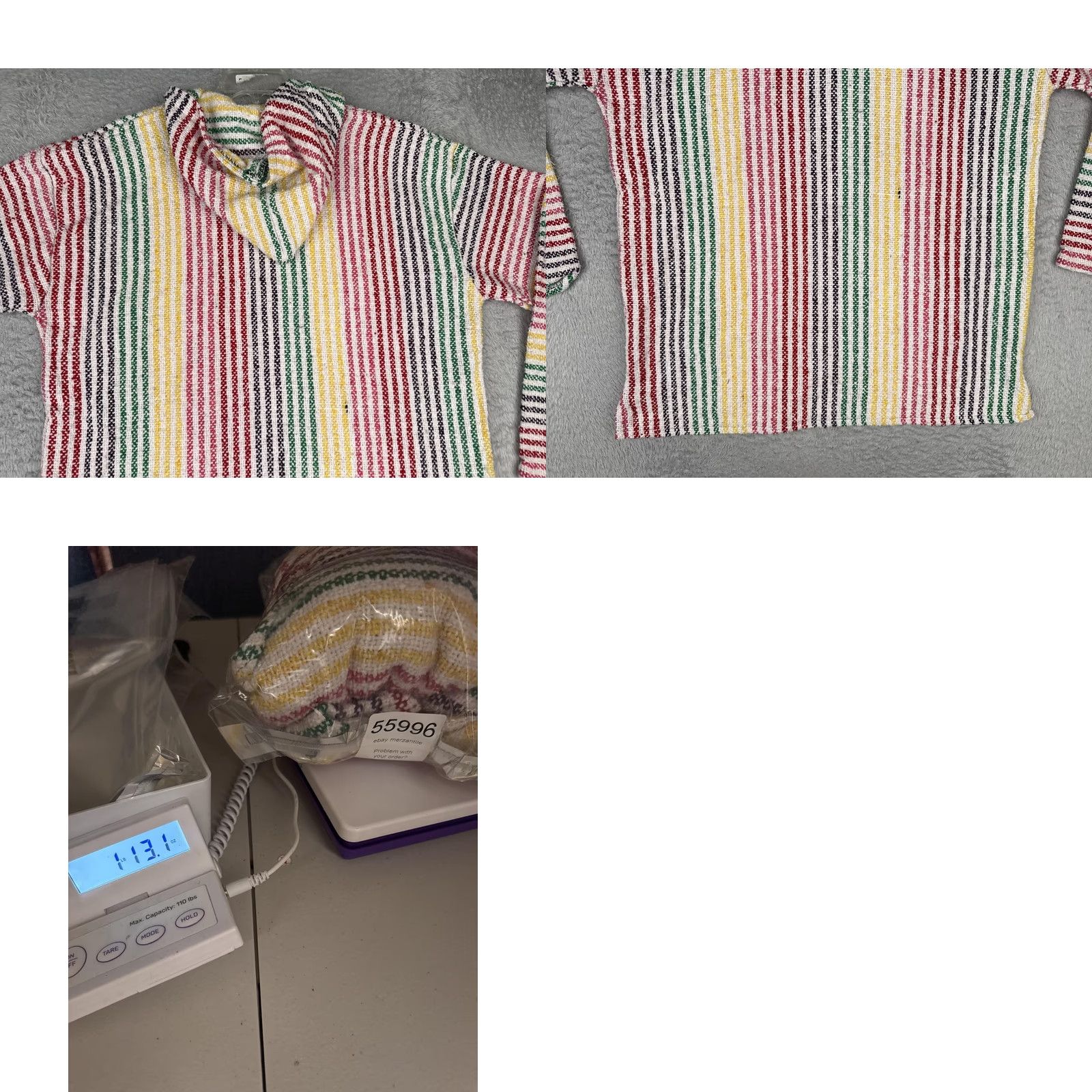 KangaROOS Baja Hoodie Mens Large Multicolor Striped Heavyweight Kangaroo Pocket Hooded V-Neck Hippie Bohemian Festive Shirt? Size US L / EU 52-54 / 3 - 9 Thumbnail