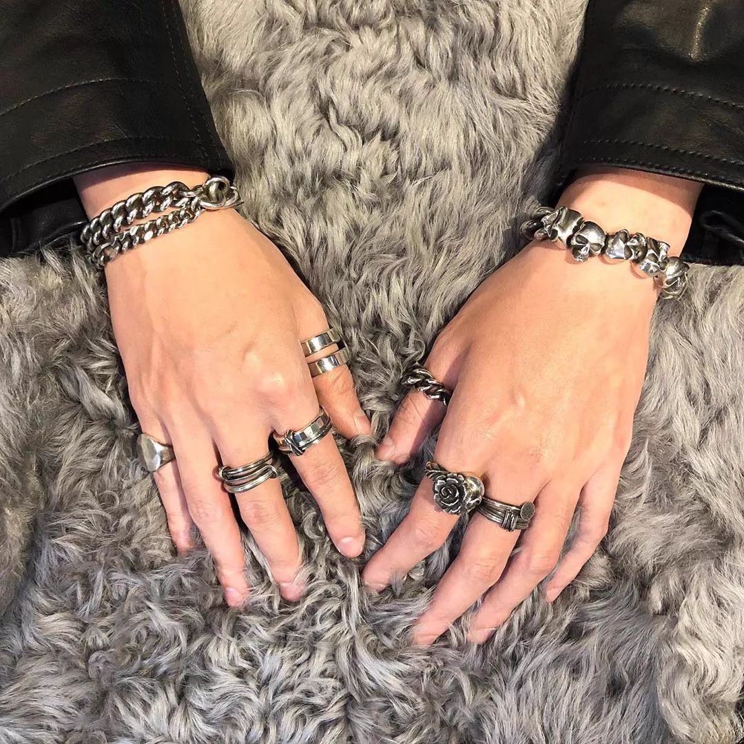 Werkstatt Munchen Werkstatt Munchen M2710 Goth Skull Silver Bracelet S+M Size ONE SIZE - 9 Thumbnail